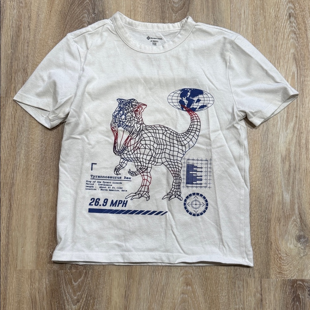 Member's Mark White Tee with T-Rex Graphic